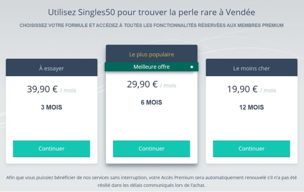 prix abonnement singles50