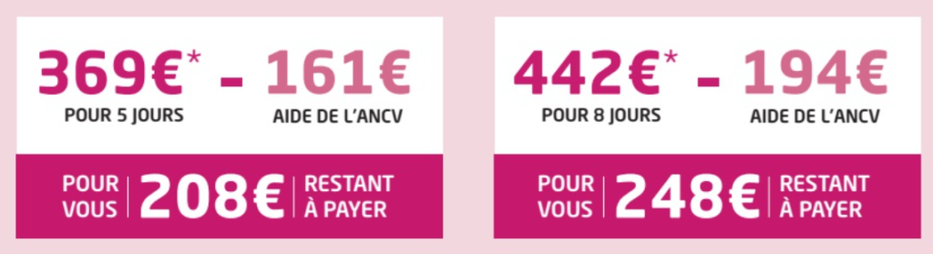 Reste à payer du séjour après l'aide de l'ANCV